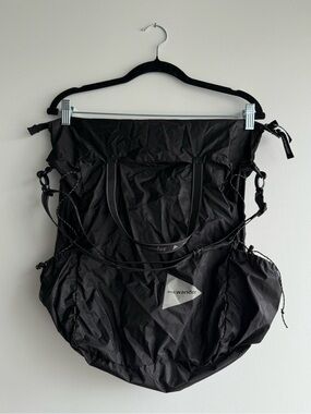 and wander Sil Tote Bag 25L Charcoal Crossbody Water Resist Gorpcore Reflective